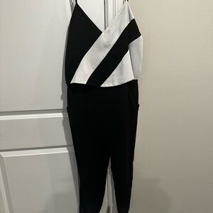 Parker Black and White Striped Jumpsuit